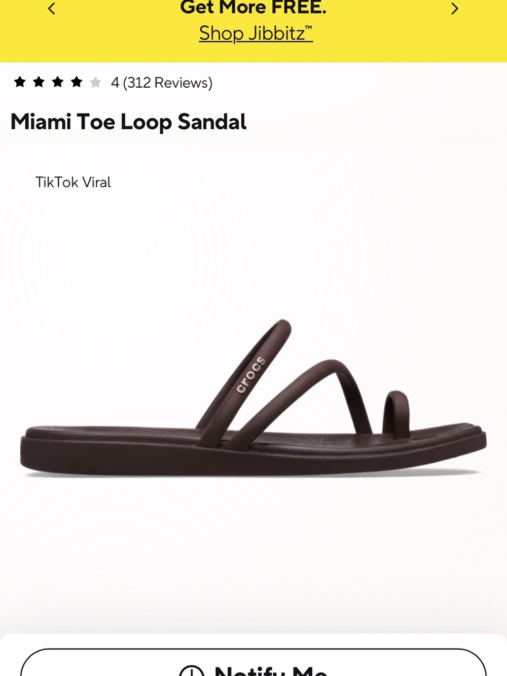 CROCS Miami Toe Loop Sandal - Chocolate Brown